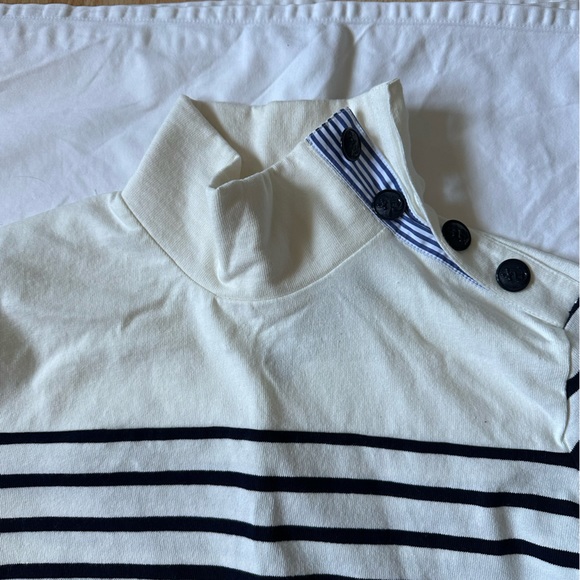 J. Crew Striped Button Shoulder Turtleneck Knit Top NWT - Picture 4 of 7
